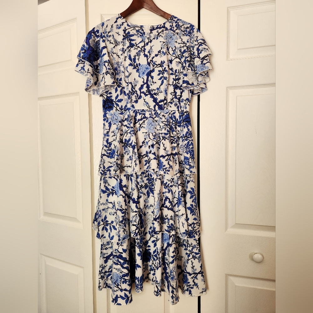 Floral layered midi dress